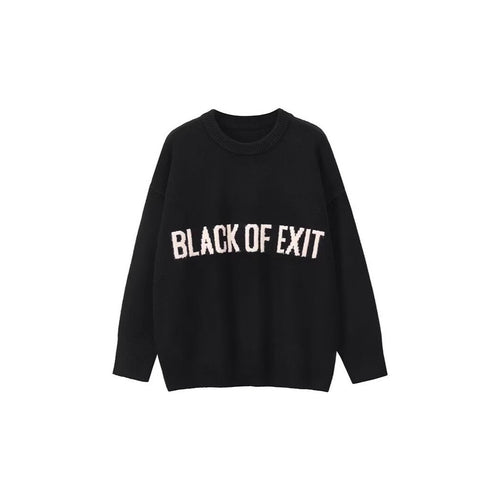 Damen Lässiger Oversized Pullover mit kreativem Schriftzug Echoarchiv
