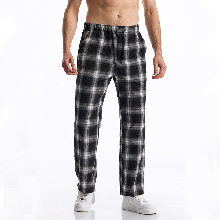 Herren bequeme Freizeithose mit Karomuster Echoarchiv