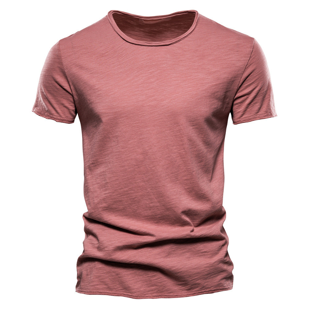 Herren nan leichtes Baumwolljersey Kurzarmshirt mit V-Ausschnitt und schmaler Passform Echo Archiv