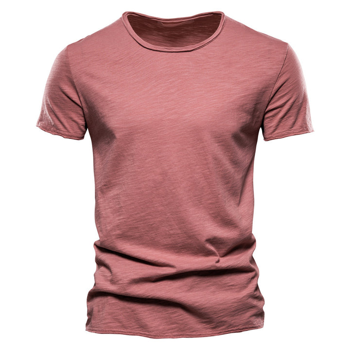 Herren nan leichtes Baumwolljersey Kurzarmshirt mit V-Ausschnitt und schmaler Passform Echo Archiv