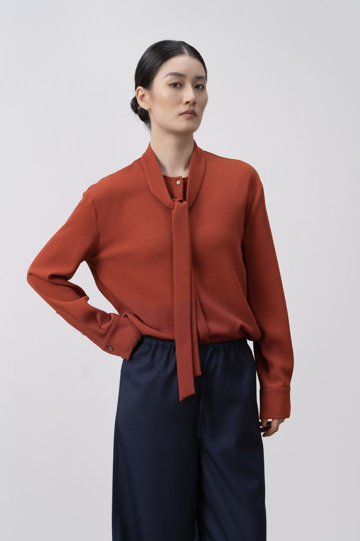Damen Elegante Schleife Bluse Echoarchiv