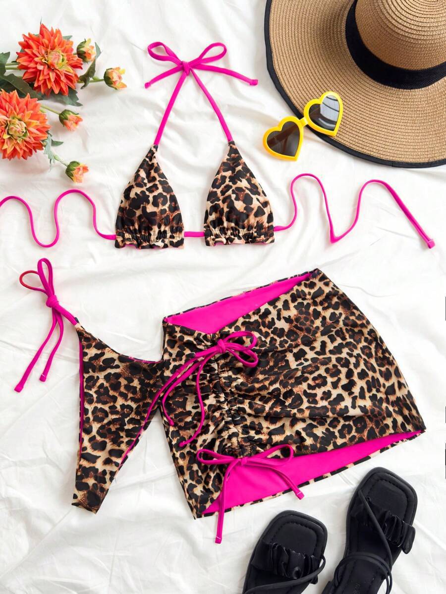 Damen Triangel-Bikini-Set mit rüschenfreien Details und Wickelrock Echo Archiv