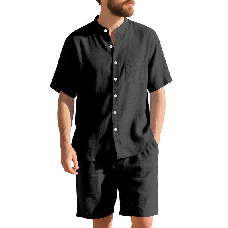 Herren luftiges Kurzarm-Hemd und Shorts-Set Echoarchiv