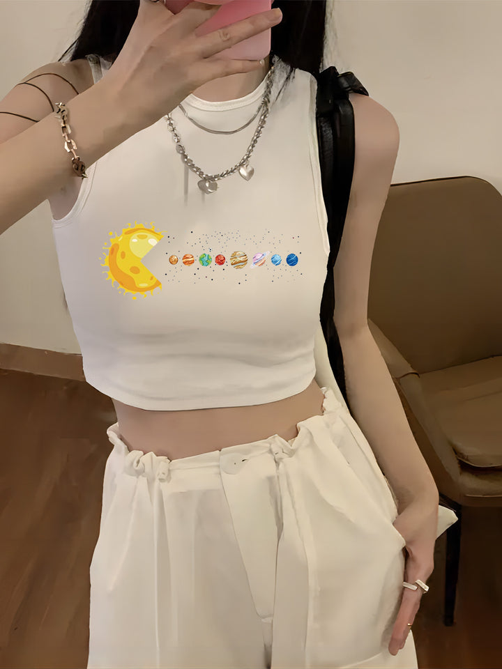 Damen Crop-Top mit kreativem Spruch und lässigem Schnitt Echo Archiv