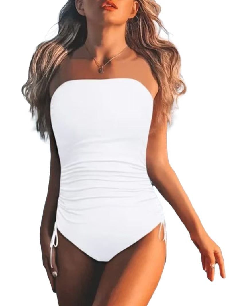 Damen Bandeau Badeanzug mit seitlichen Raffungselementen Echo Archiv