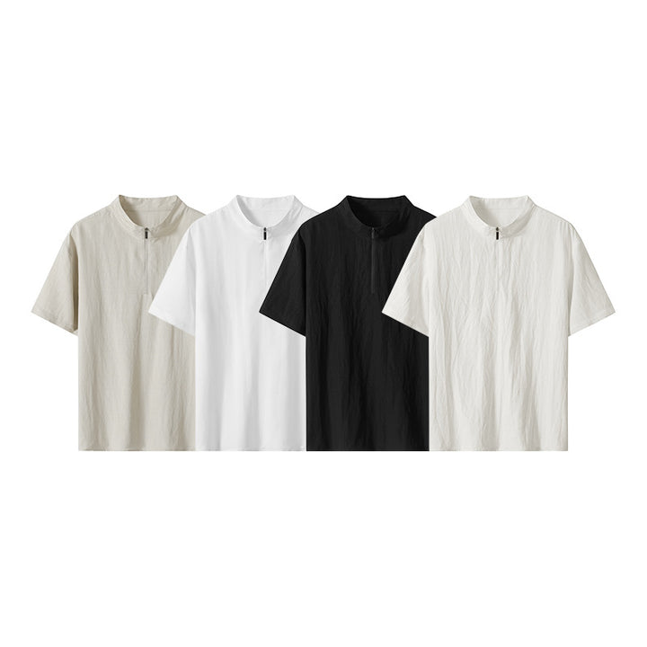 Herren Kurzarm‑Halbzip‑Shirt mit Stehkragen und Relaxed‑Fit Echo Archiv