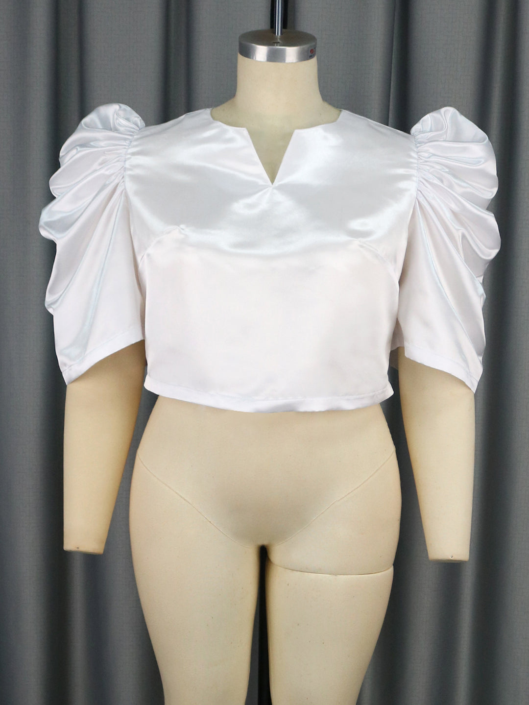 Damen elegantes Kurzarmtop mit voluminösen Puffärmeln Echo Archiv