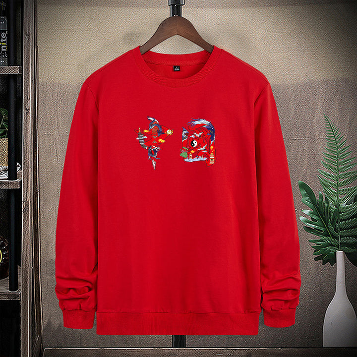 Herren Rundhals-Sweatshirt mit detailreichem Grafikprint Echo Archiv