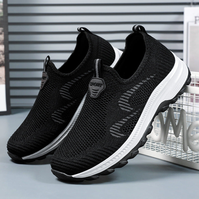 Damen nan nahtloser Strick-Slip-On Komfort-Sneaker mit elastischem Sockenschuh, stoßdämpfender EVA-Zwischensohle und griffiger Profilgummisohle Echo Archiv