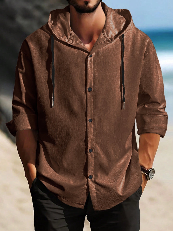 Herren sportliche Hemdjacke mit Kapuze und zeitgemäßem Design Echoarchiv