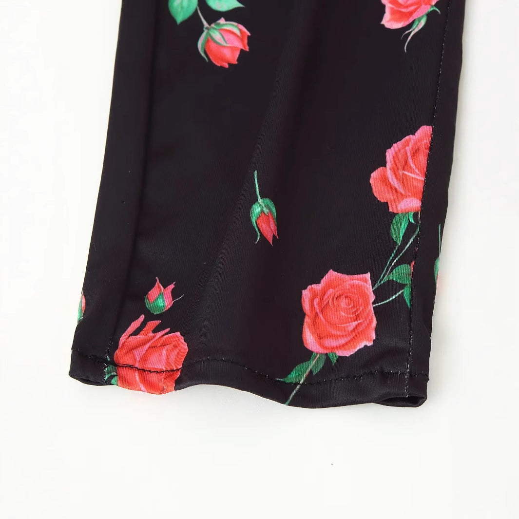 Damen taillierte Stretch-Leggings mit hohem Raffungbund und dekorativem Ringdetail – Avélisse