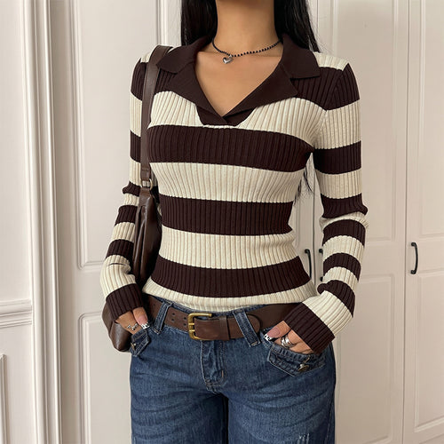 Damen Elegante Strickbluse mit modernem Kragen Echo Archiv