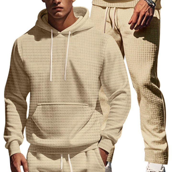 Herren Alltags-Hoodie und Jogginghose-Set aus atmungsaktivem Strukturmaterial Echoarchiv