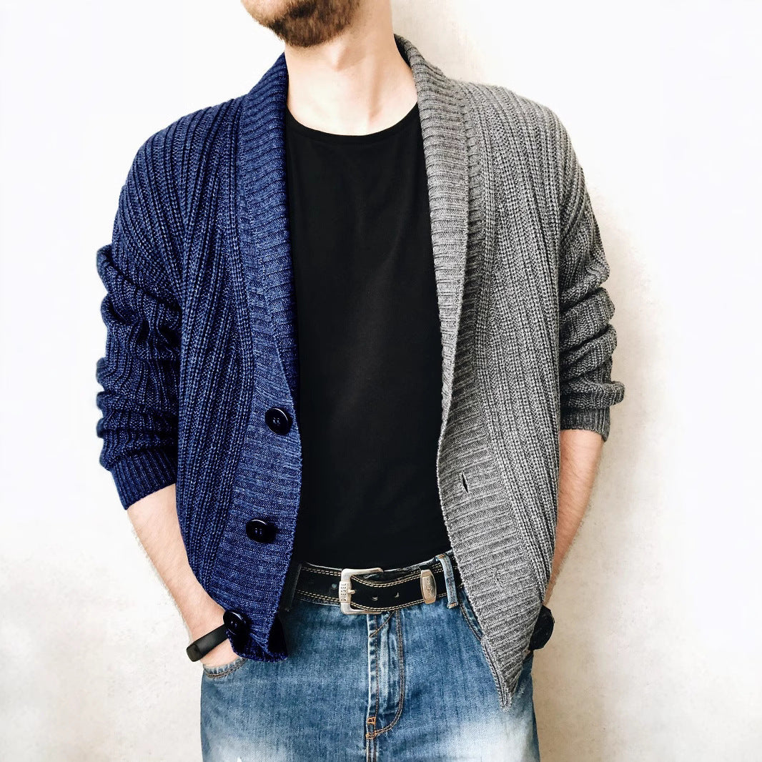 Herren Strickjacke mit kontrastierendem Design und Knopfdetails Echoarchiv