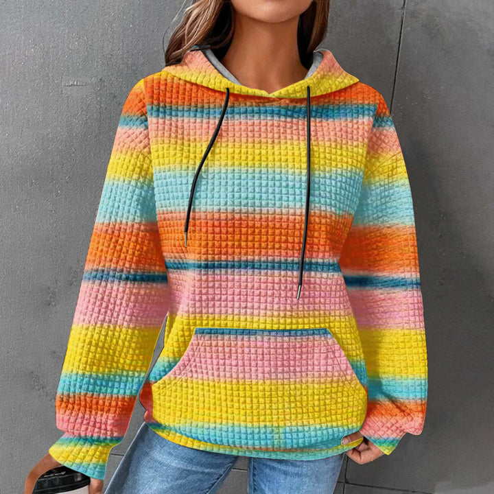Damen Modischer Kapuzenpullover im Karodesign Echoarchiv