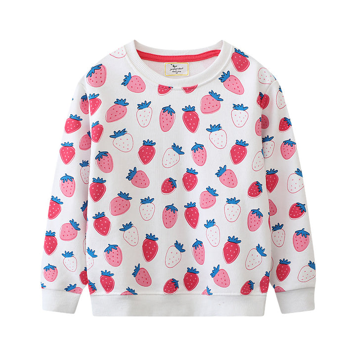 Mädchen Sweatshirt mit fröhlichem Erdbeermuster Echo Archiv