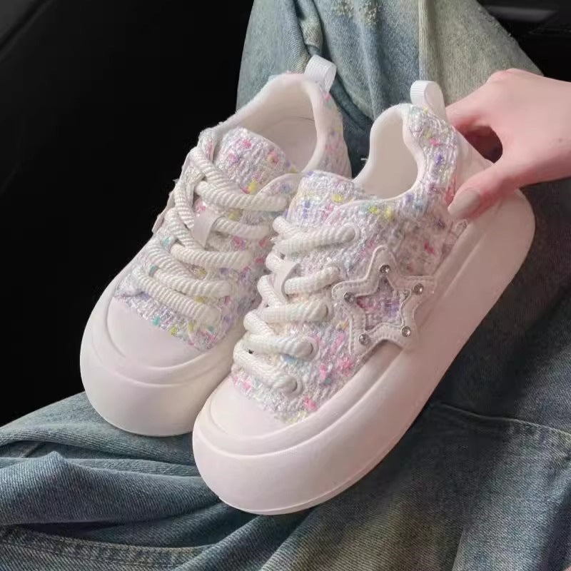 Damen Elegante und bequeme Sneakers mit glitzerndem Sternen-Detail Echo Archiv