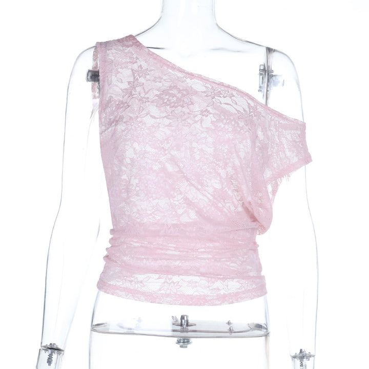 Damen Spitzen-Oberteil mit asymmetrischem Schnitt und raffiniertem Design Echo Archiv