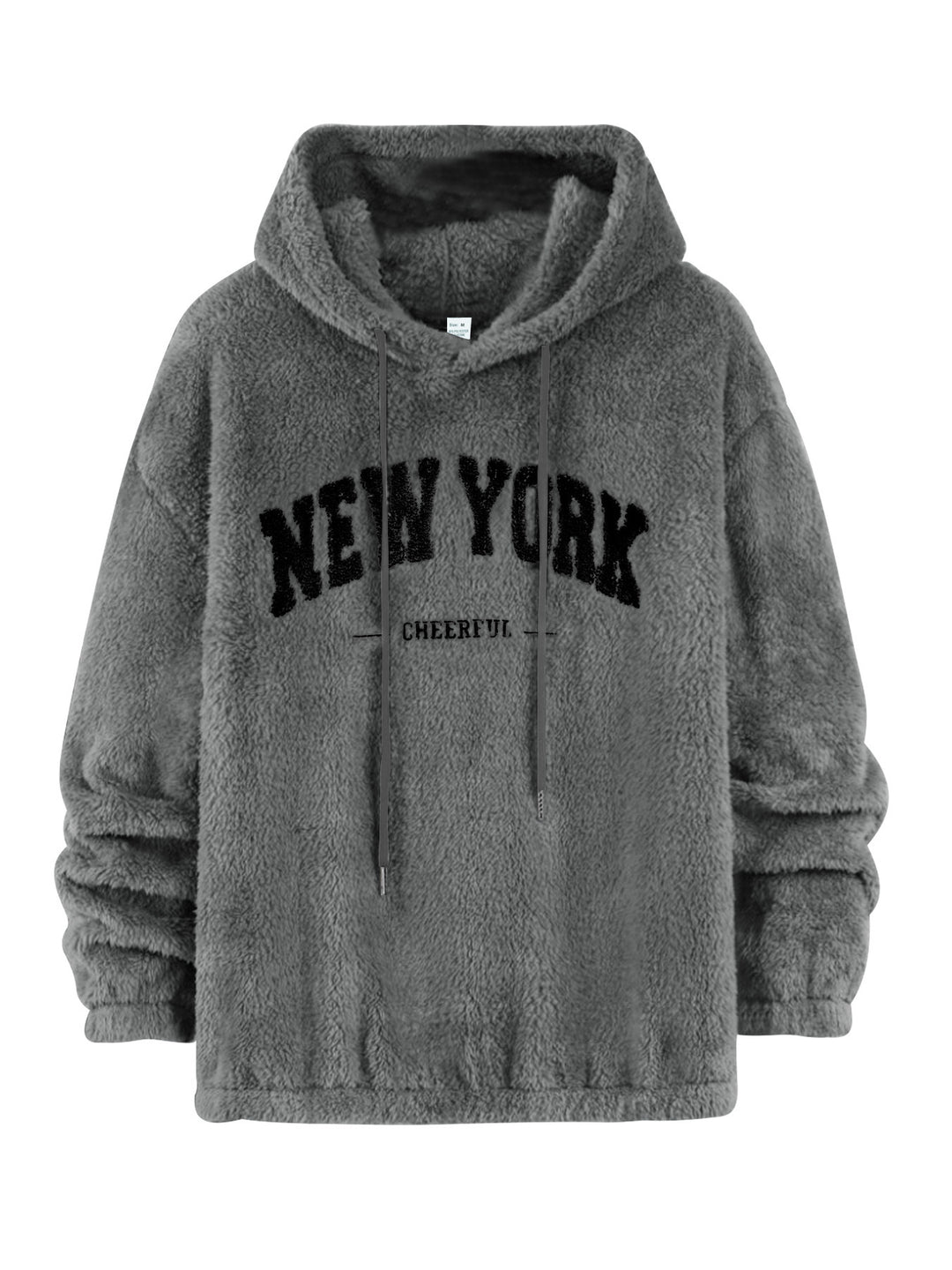 Unisex nan kuscheliger Plüsch-Hoodie mit Chenille-Logo, Kapuze und elastischem Saum Echo Archiv