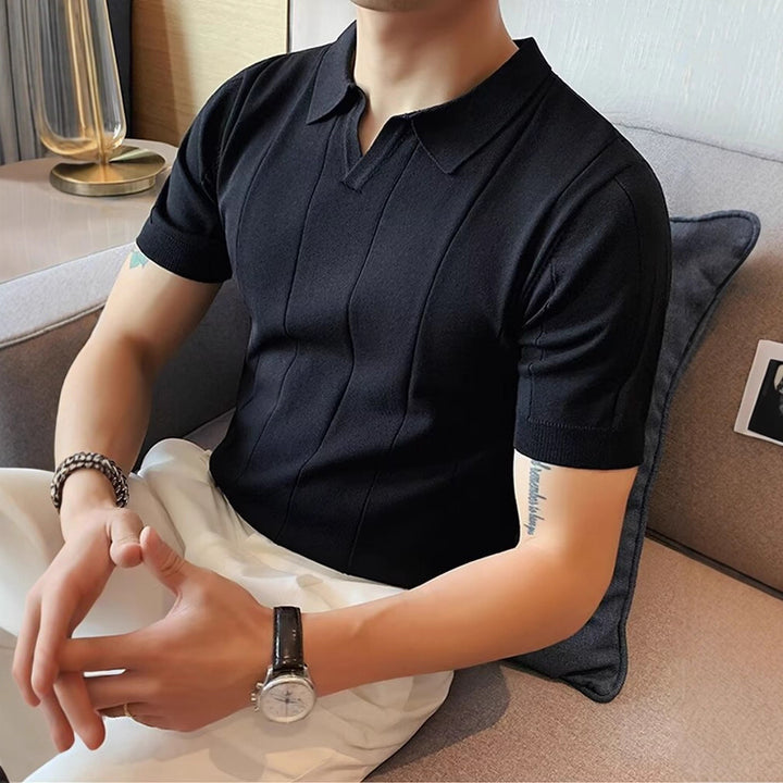 Herren Kurzarm Poloshirt mit strukturiertem Design Echo Archiv