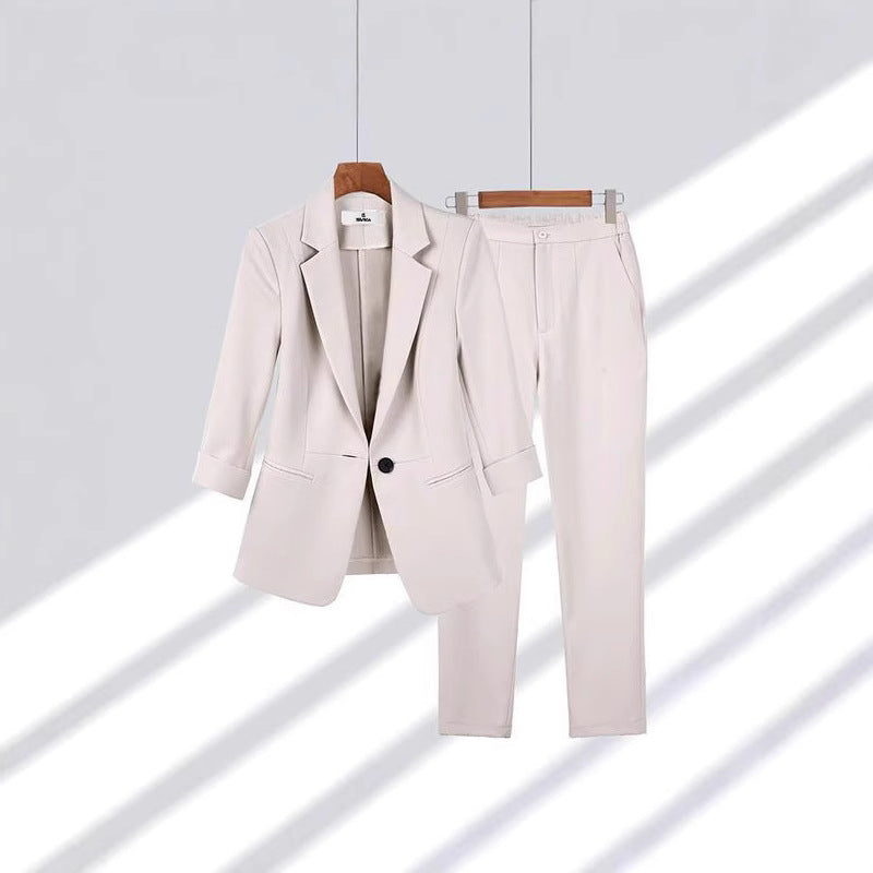 Damen Zweiteiliges Business-Anzug-Set mit tailliertem Blazer und schmaler Hose – Valéne