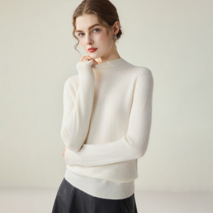 Damen Schmaler Mockneck-Feinstrickpullover mit kaschmirähnlicher Haptik Echoarchiv