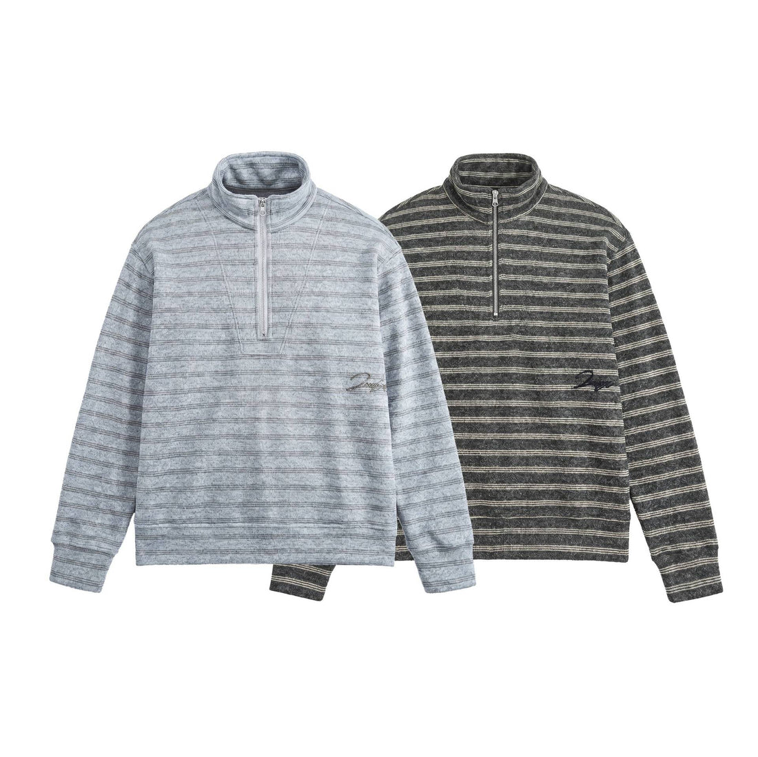 Herren Strukturiertes Halbzip-Strickpullover mit Stehkragen Echoarchiv