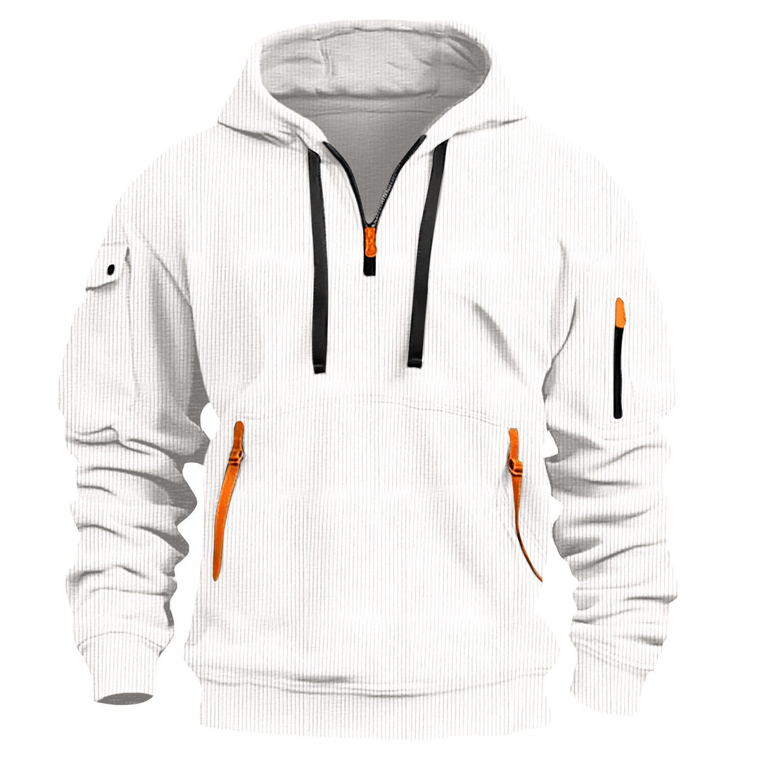 Herren sportlicher Kapuzenpullover mit innovativem Reißverschluss und praktischen Taschen Echoarchiv