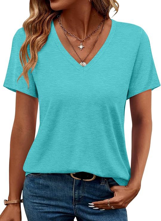 Damen V-Ausschnitt T-Shirt Aus Weichem Single Jersey Echoarchiv