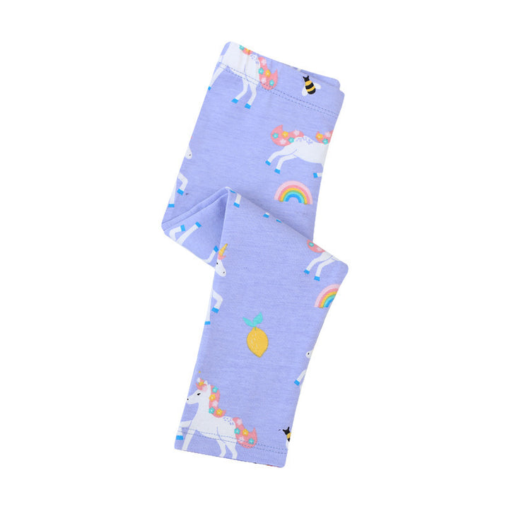 Mädchen Leggings mit fröhlichem Einhorn- und Obstmotiv Echo Archiv