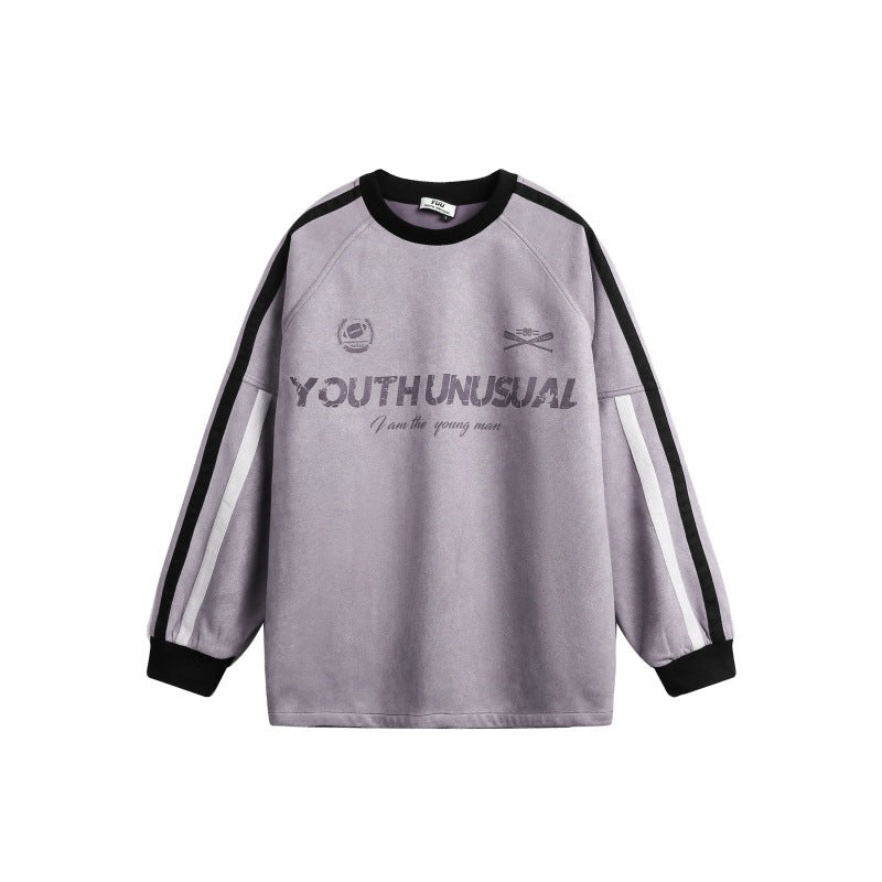 Herren Oversize Sweatshirt im Retro‑Sportstyle mit Kontraststreifen Echoarchiv