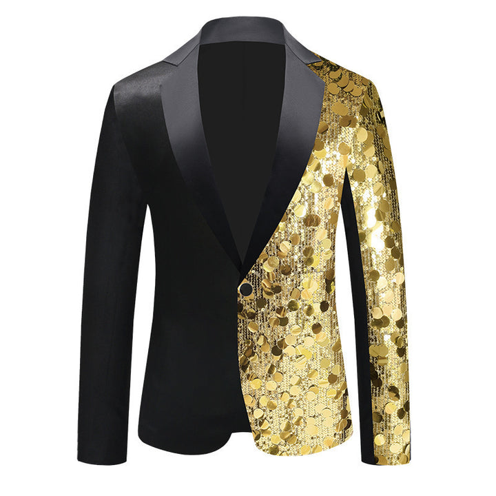 Herren Glamouröser Pailletten-Sakko mit kontrastierendem Design Echoarchiv