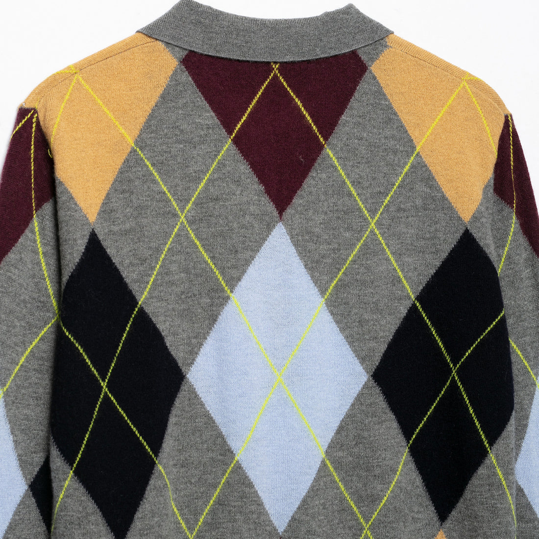 Damen Strickpoloshirt mit Rautenmuster und Knopfleiste Echoarchiv