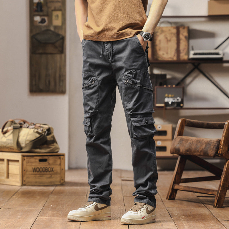 Herren robuste Cargo-Hose mit vielseitigen Taschen und verstellbarem Bund Echoarchiv