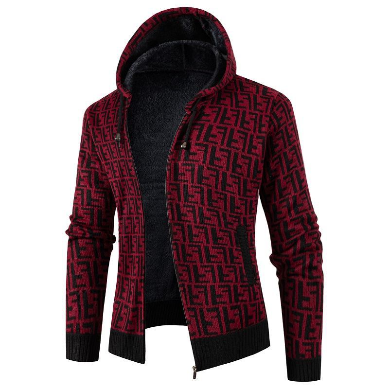 Herren Strickjacke mit modernem Zopfmuster und kuscheligem Innenfutter Echoarchiv