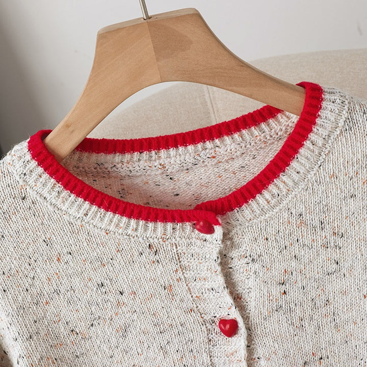Damen Verspielter Strickcardigan mit Herzknöpfen Echo Archiv