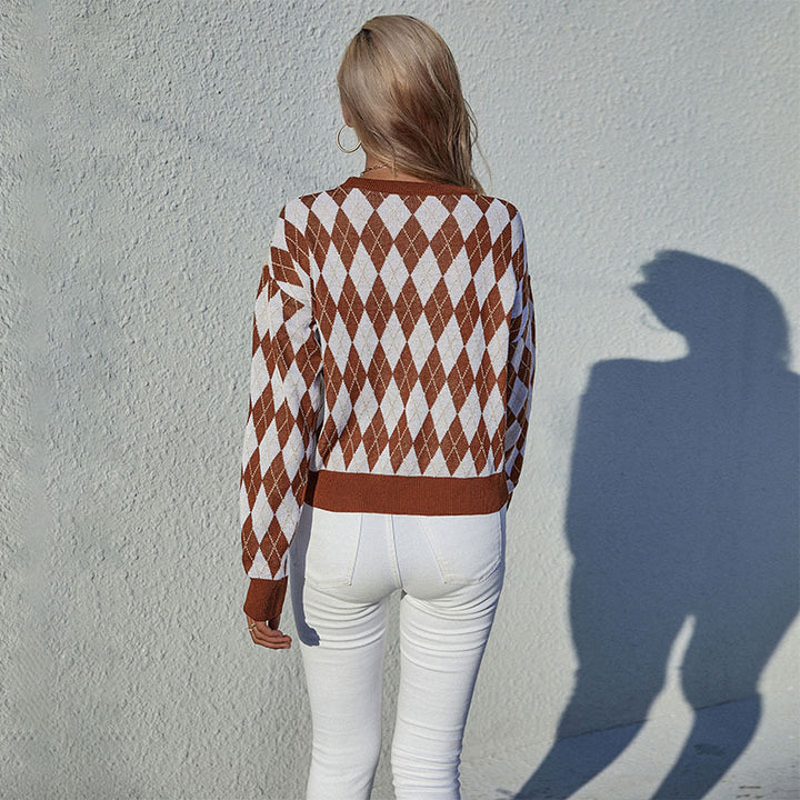 Damen Gemusterter Pullover im Rautenmuster Echo Archiv
