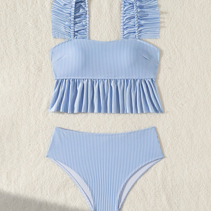 Damen Bandeau-Bikini mit Rüschen und hohem Bund Echo Archiv