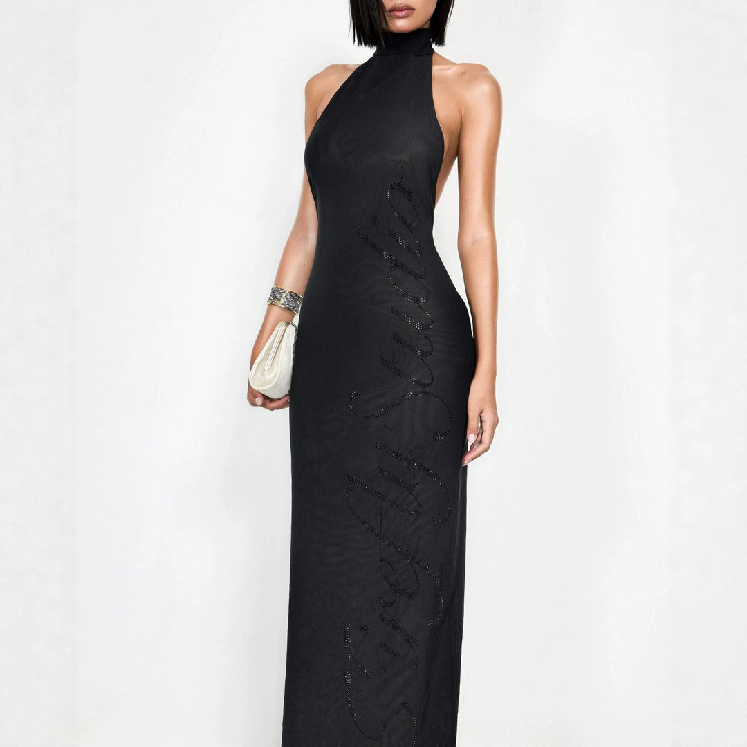 Damen Elegantes Bodenkonturen-Kleid mit schimmernden Akzenten Echo Archiv