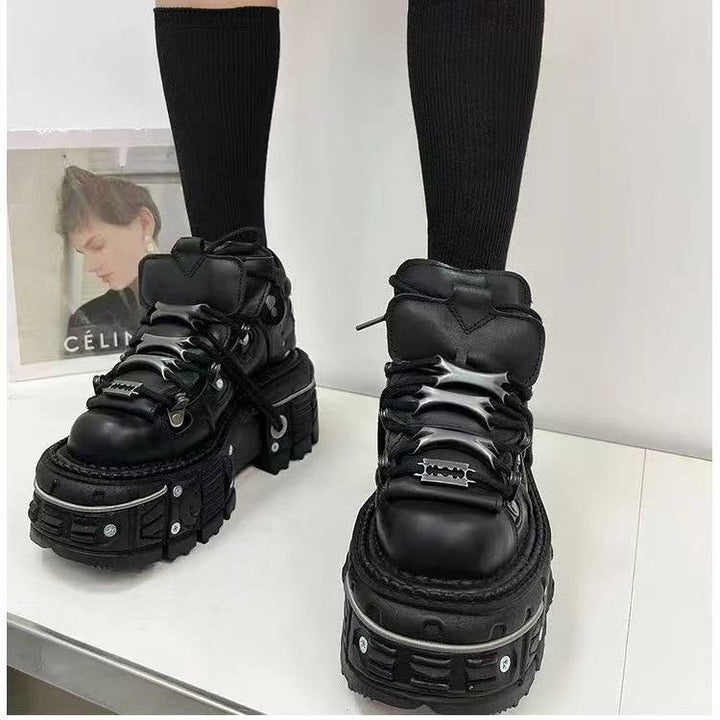 Damen Stabile High-Top Stiefel mit robuster Gummisohle Echoarchiv
