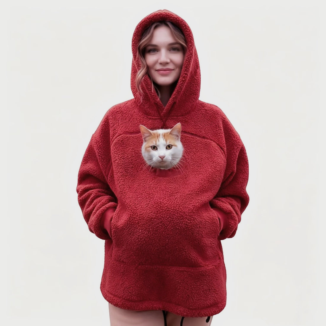 Damen Kapuzenpullover mit integrierter Katzenhöhle und extra weichem Fleece Echo Archiv