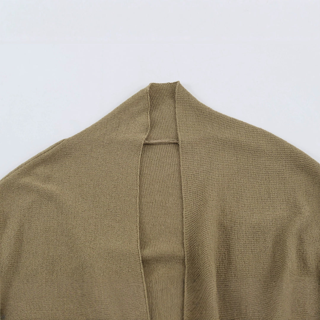 Damen Wickel-Strickpullover mit Gürtelring und tiefem V-Ausschnitt Echoarchiv