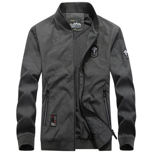 Herren Leichter Urbaner Windbreaker-Blouson mit Mesh-Innenfutter, Stick-Patches und Reißverschlusstaschen Echo Archiv