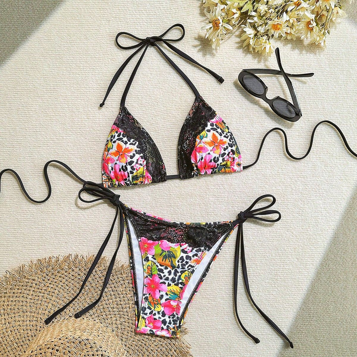 Damen Triangel-Bikini mit Spitzenverzierungen Echo Archiv