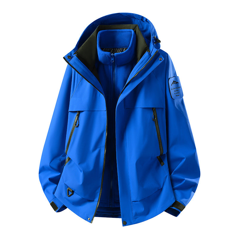 Herren modulare wasserdichte Outdoorjacke mit herausnehmbarer Fleece-Innenjacke, Kapuze und Reißverschlusstaschen Echo Archiv