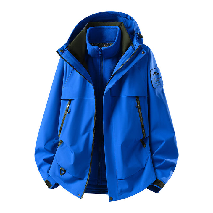 Herren modulare wasserdichte Outdoorjacke mit herausnehmbarer Fleece-Innenjacke, Kapuze und Reißverschlusstaschen Echo Archiv