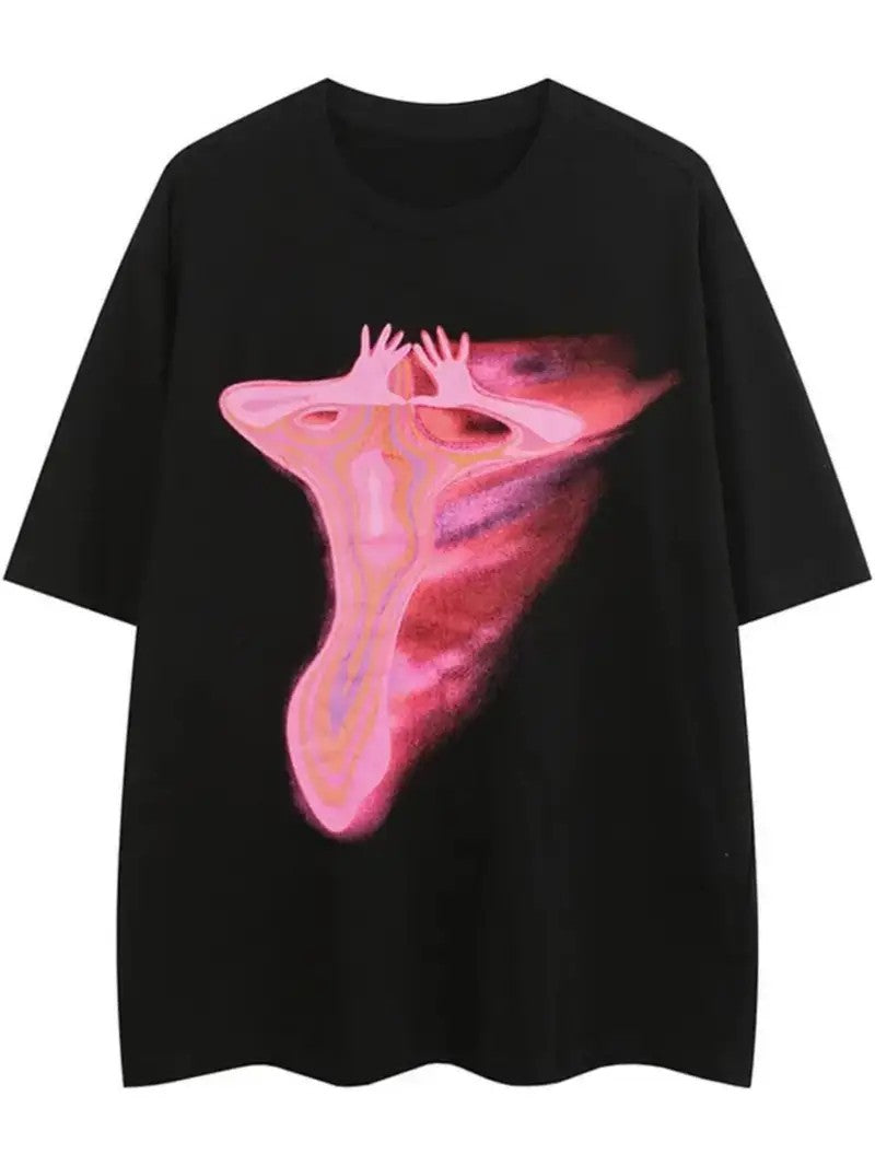 Damen T-Shirt mit künstlerischem Floral-Motiv und lässigem Schnitt Echo Archiv