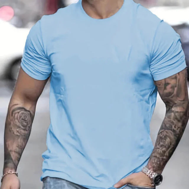 Herren Basic Rundhals T-Shirt aus atmungsaktivem Material Echoarchiv