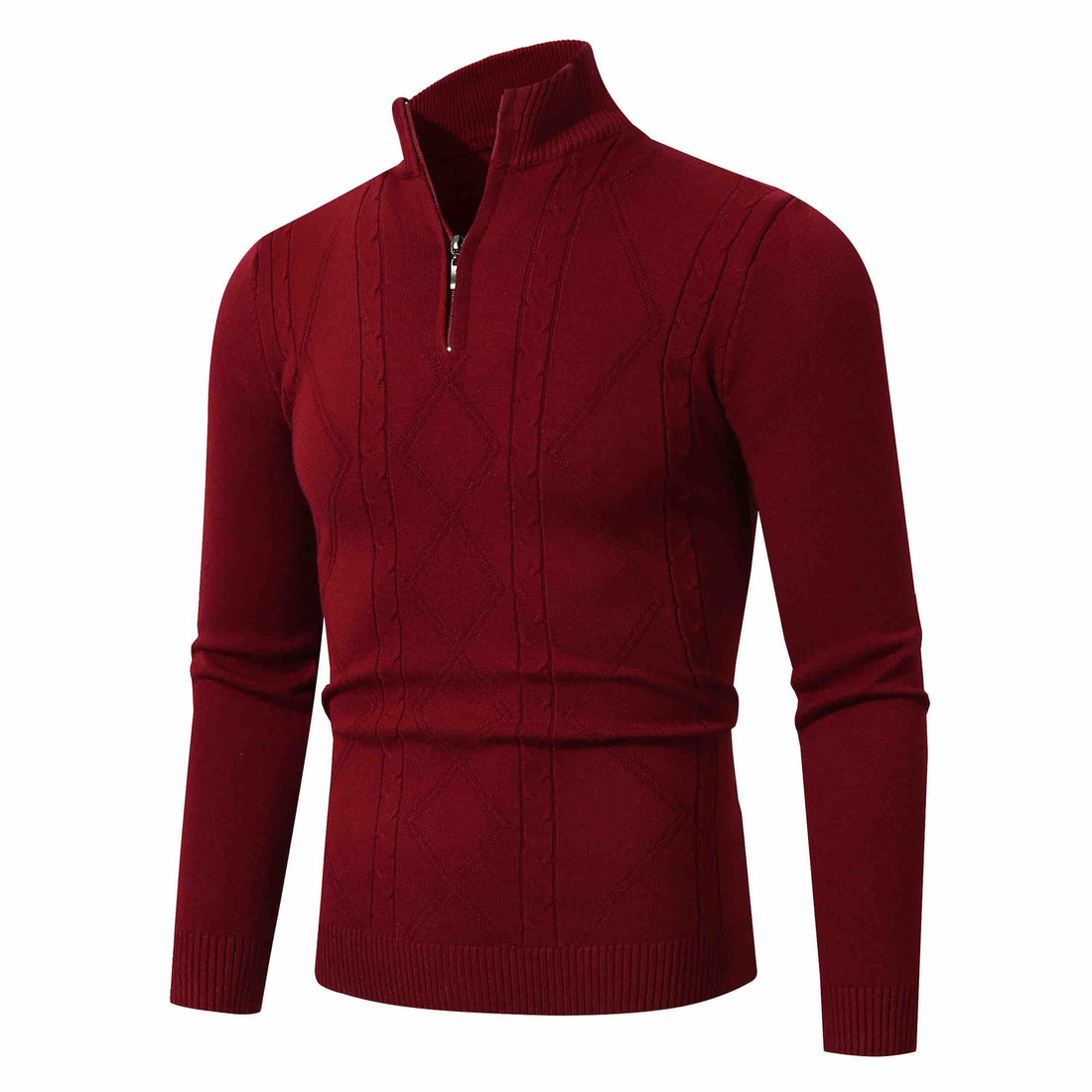 Herren Halbzip-Pullover aus Feinstrick mit geripptem Stehkragen Echo Archiv