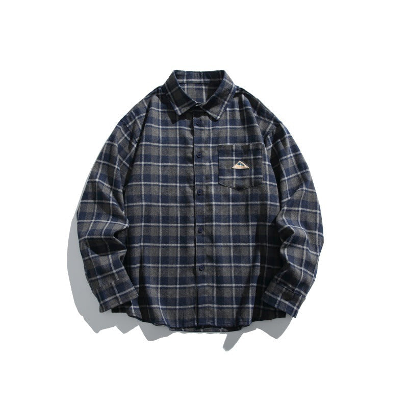 Herren Karierte Flanell-Hemdjacke im Overshirt-Look mit Brusttasche Echoarchiv